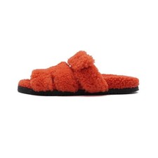 Hermes Shearling Cifre sandali